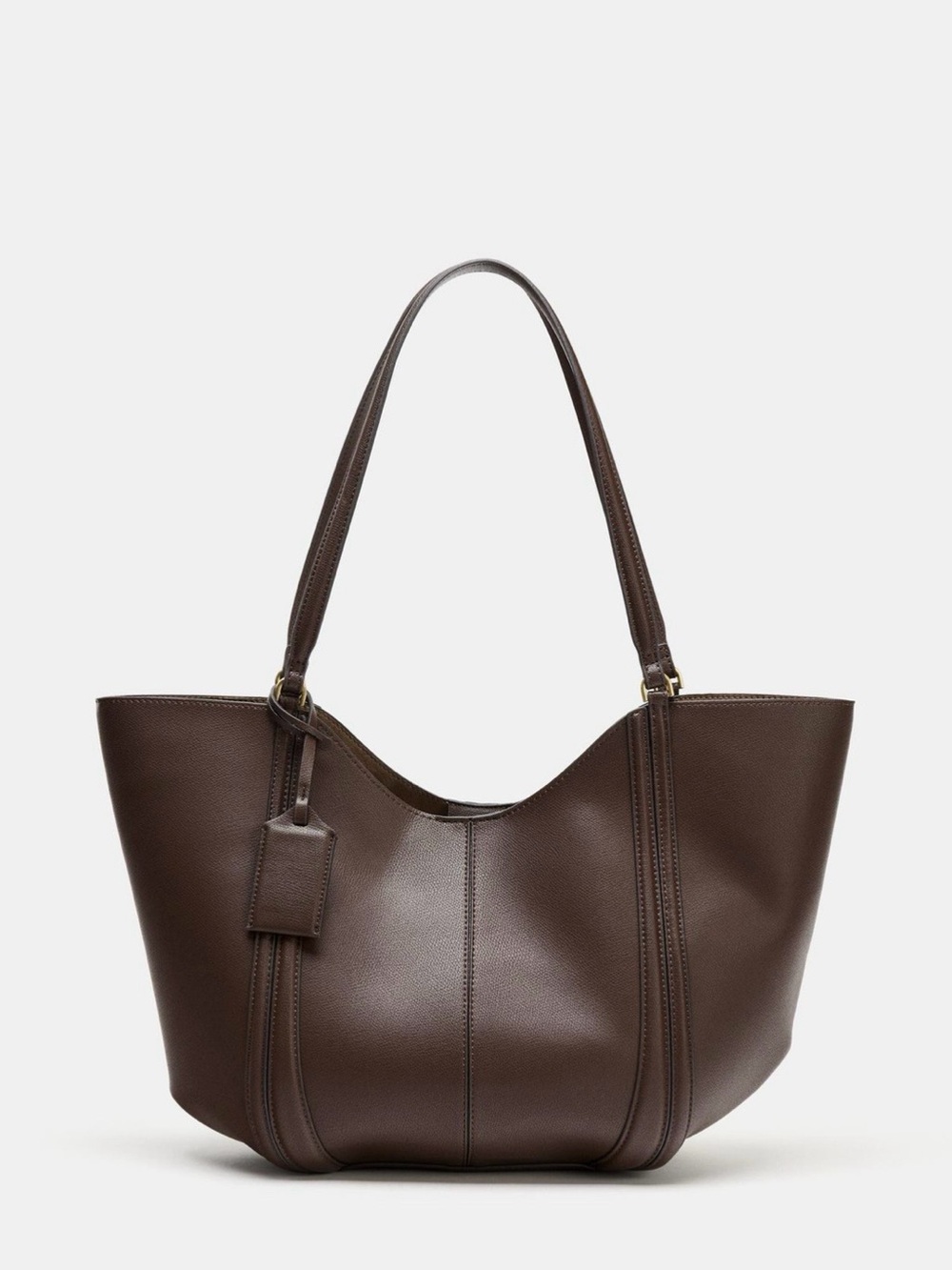 Zara Maxi Shopper Bag Classic Brown Leather Tote BRAND NEW
